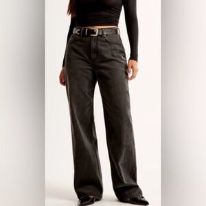 Abercrombie & Fitch The Loose High Rise 28 W 31 L Long Washed Black Denim Jeans